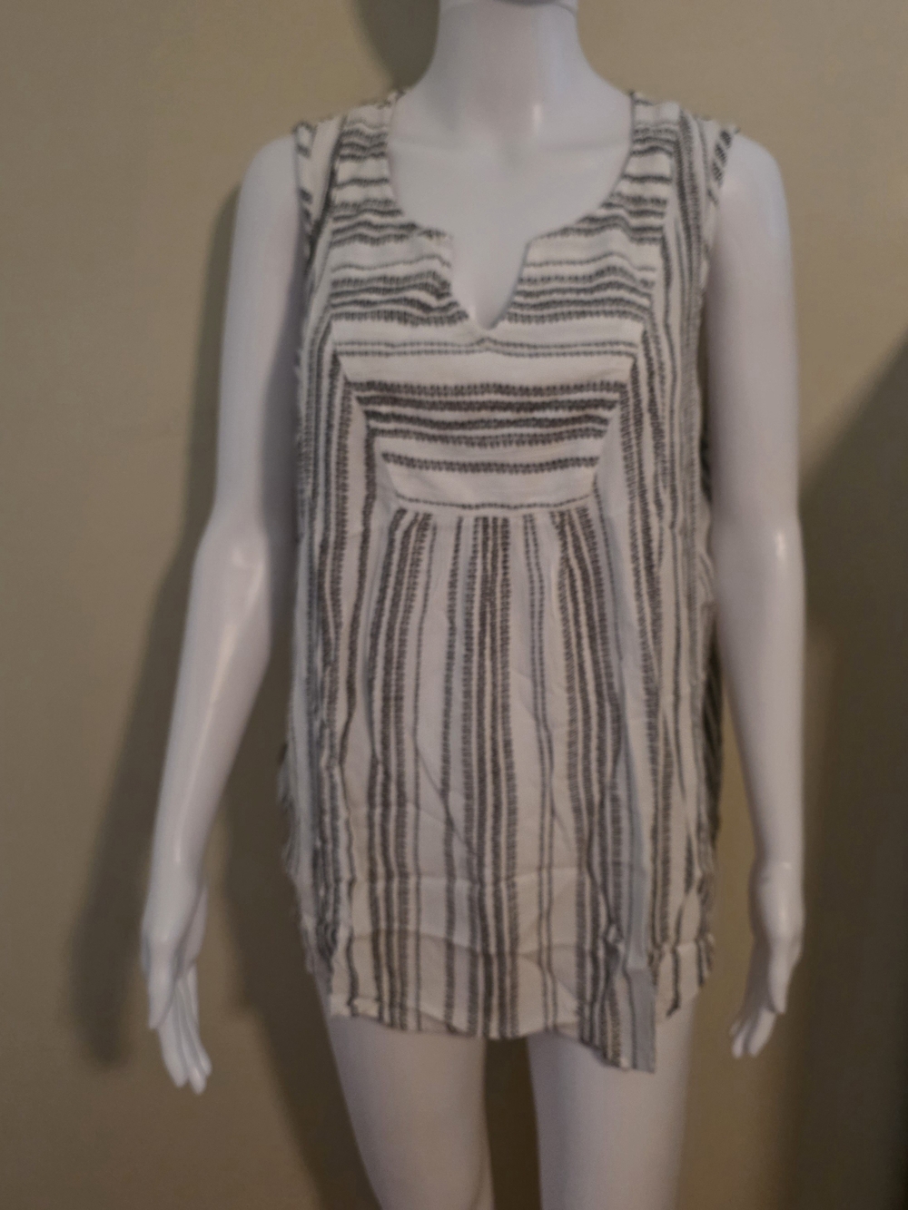 Sonoma Women’s Size 2x Sleeveless Striped Tank Top - White and Black